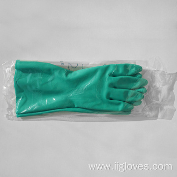 oil-proof waterproof rubber fleece lining labor gloves